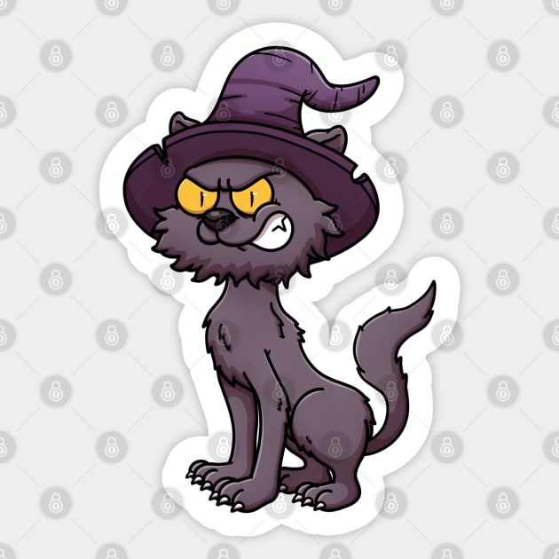 Scary Black Cat Sticker by TheMaskedTooner